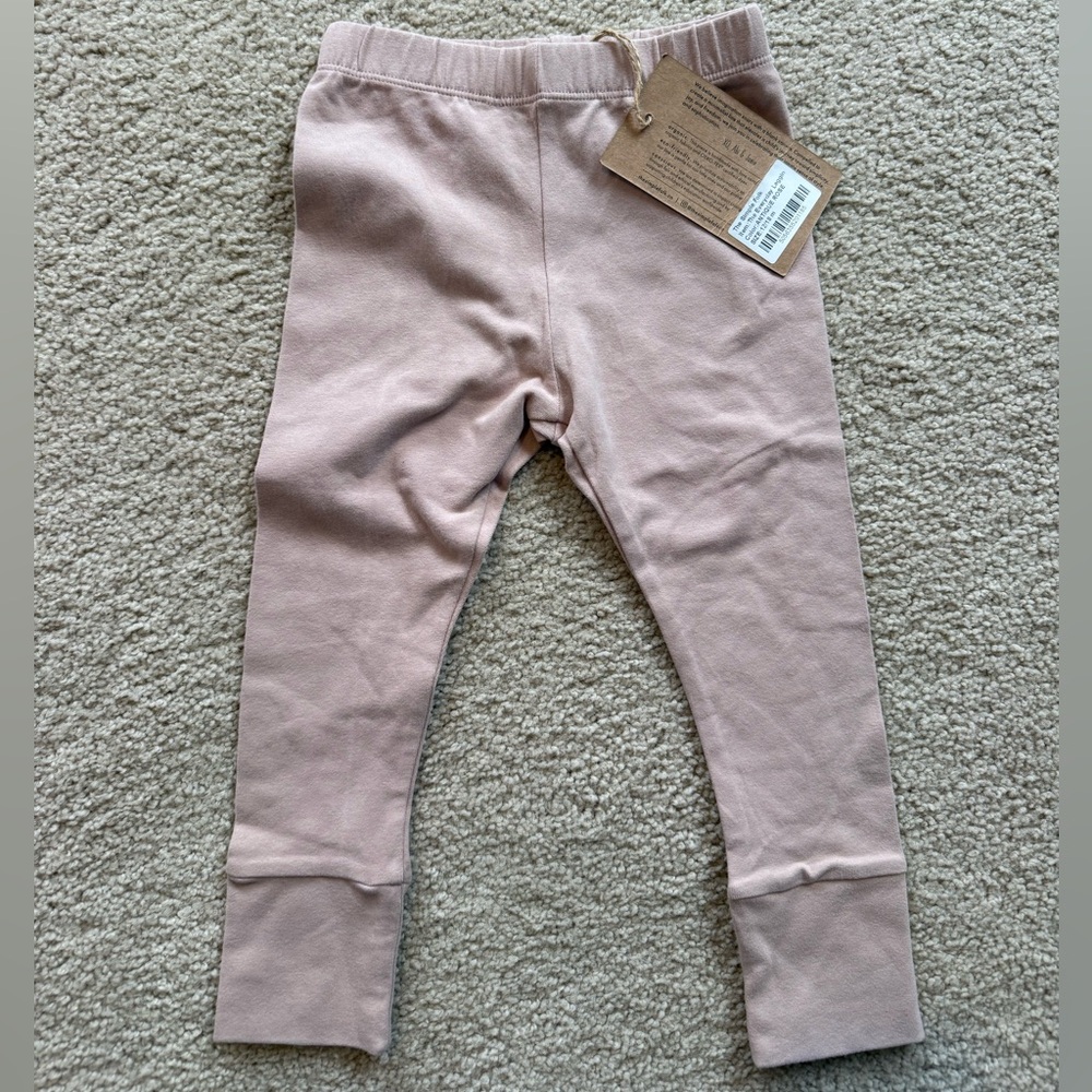 NWT The Simple Folk Leggings 12-18M Antique Rose Pink Organic Cotton